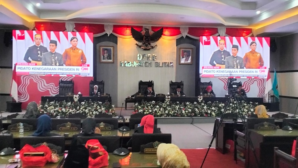 Rapat Paripurna Istimewa DPRD Kabupaten Blitar Agenda Dengarkan Pidato Presiden RI