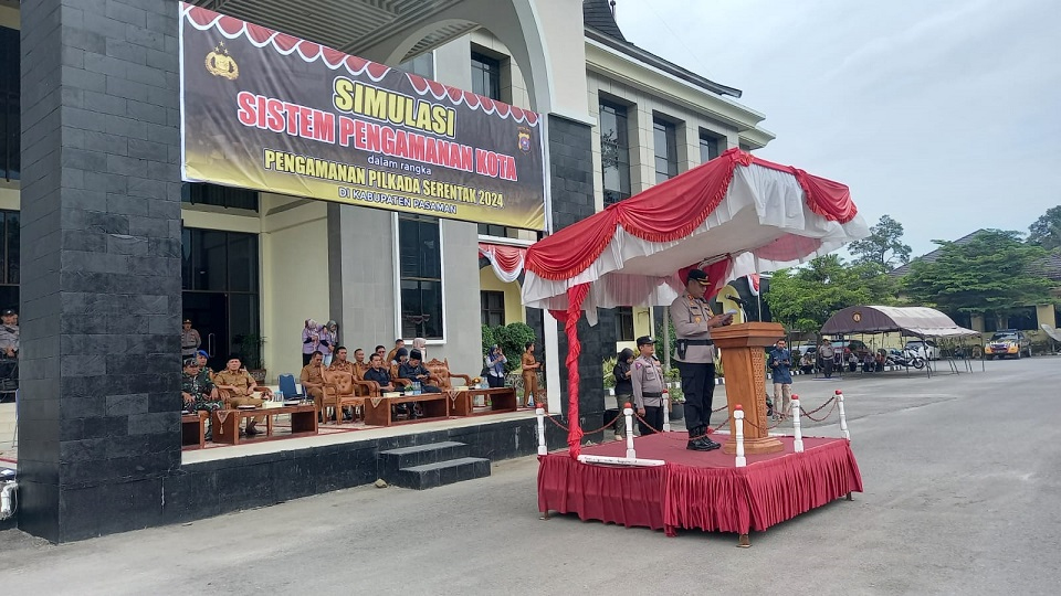 Polres Pasaman Gelar Simulasi Sispamkota Pilkada 2024